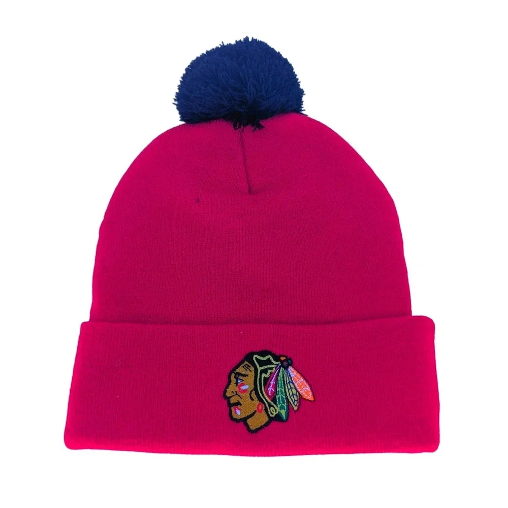 NHL Chicago Blackhawks Beanie Unisex OSFA Red Patrick Kane 88 Pom Pom Hat